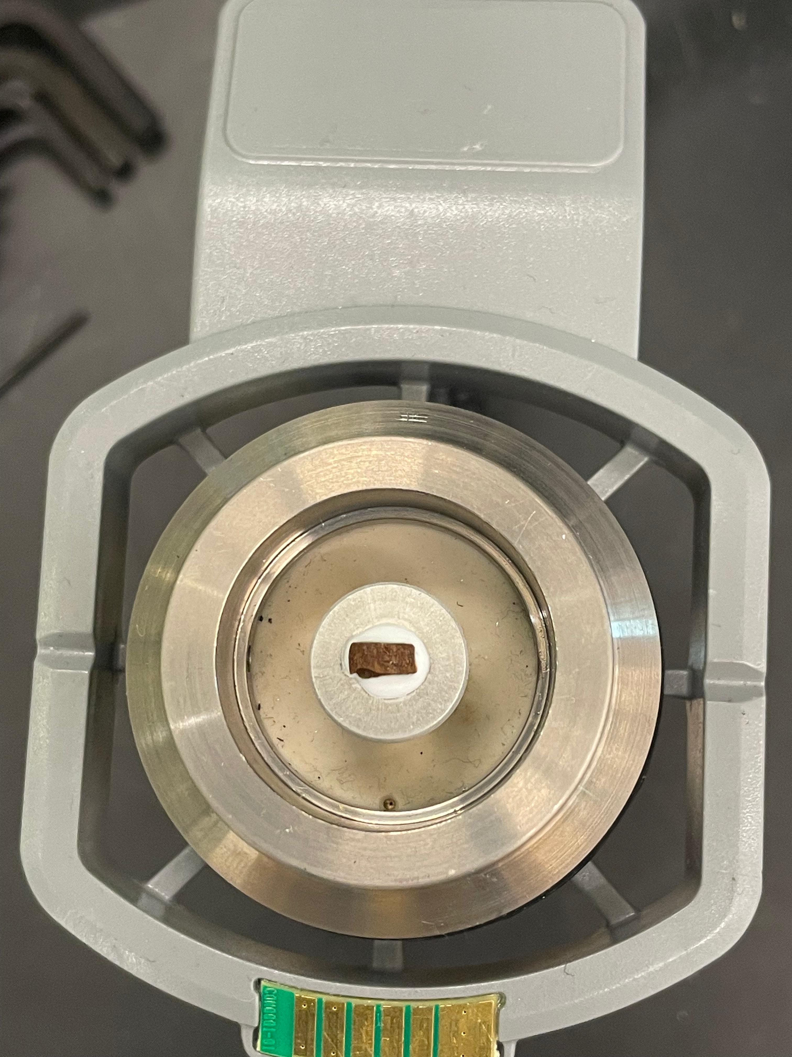 Frozen sample after cryo gel turns white.